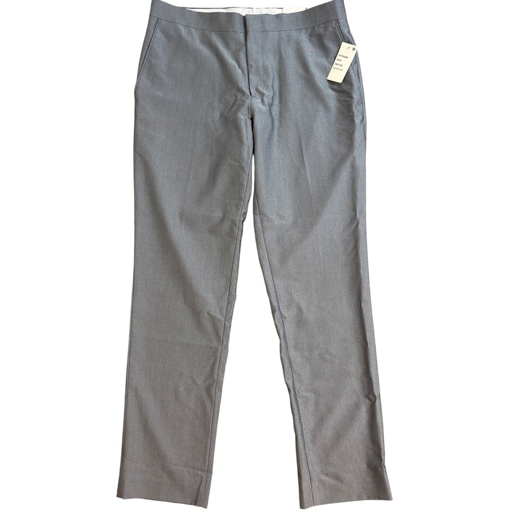 Ryan Seacrest Distinction Mens Slim Fit Silver Dress Suit Pants Trousers 34x32